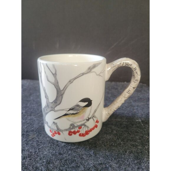 Rare Global Design Connections Winter Chickadee Mug 9429254, set of two - Picture 5 of 5